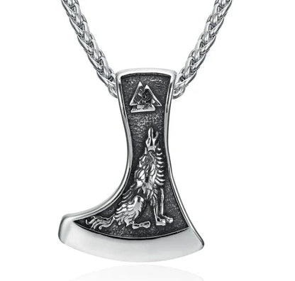 Stainless steel Norse rune necklaces with various Viking symbols and designs