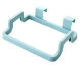 Eco-friendly over-the-door trash bag holder in various colors for organized kitchen storage