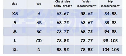 One-piece swimsuit in gules, black, and blue colors, sizes S to XL