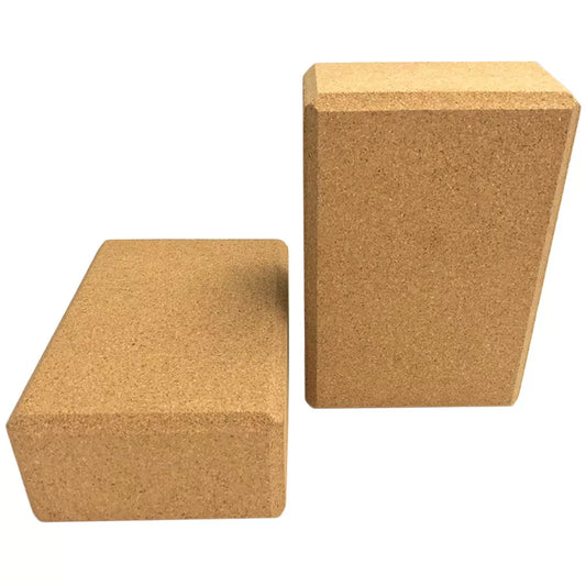Natural cork yoga brick with nonslip surface for enhanced stability and alignment
