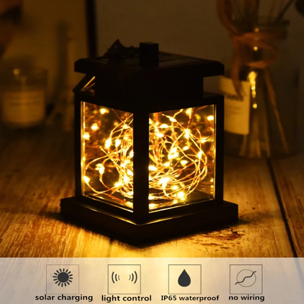 Solar Star Light garden decoration with 30 LED beads in outdoor setting