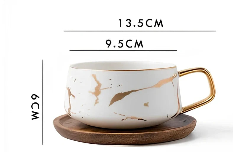 White ceramic coffee mug with double-wall construction showing cross-section insulation detail