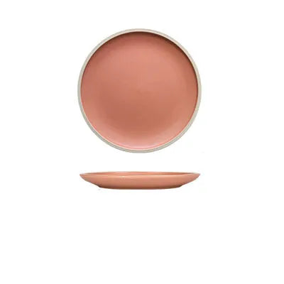A blue matte-finish 10-inch ceramic dinner plate on a plain surface.