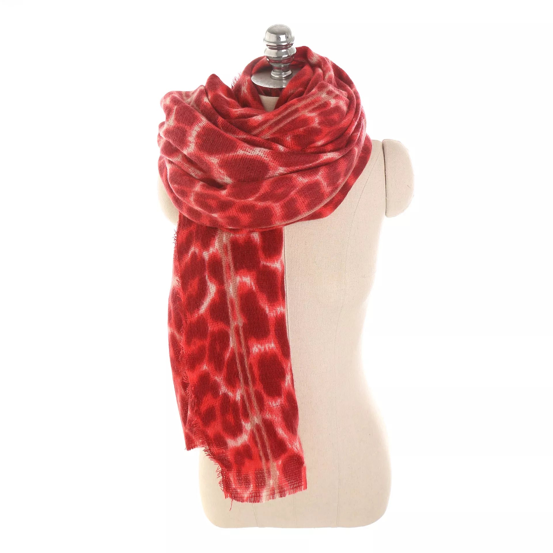 Leopard-print imitation cashmere women's scarf shawl, 200x90cm, available in multiple colors