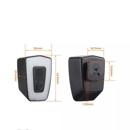 USB rechargeable bicycle helmet and seat tube warning taillight in white and black