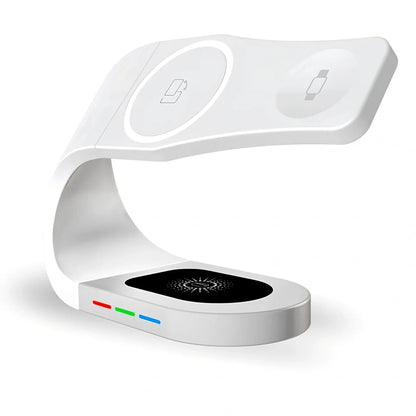 Three-in-one wireless magnetic suction bracket showing black finish and compact design