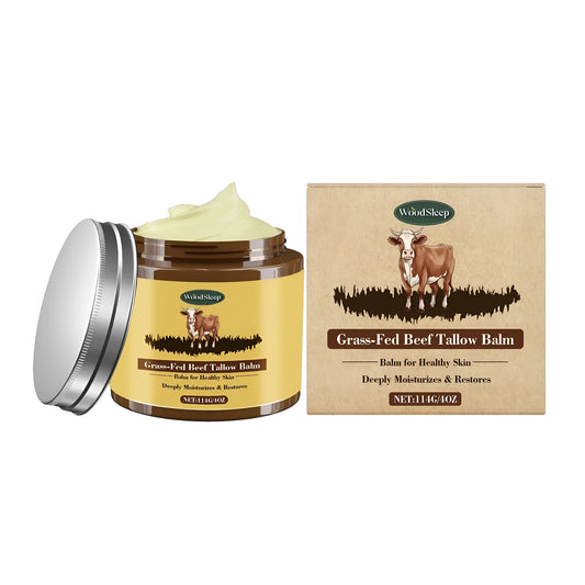 Cow Fat Skin Care Cream in a 114g jar with ingredients like glycerin, honey, and olive oil for moisturising
