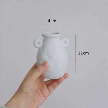 Minimalist ceramic vase set for modern home decor with rough texture