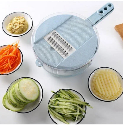 8-in-1 Mandoline Slicer with Interchangeable Blades for Effortless Vegetable Cutting and Grating