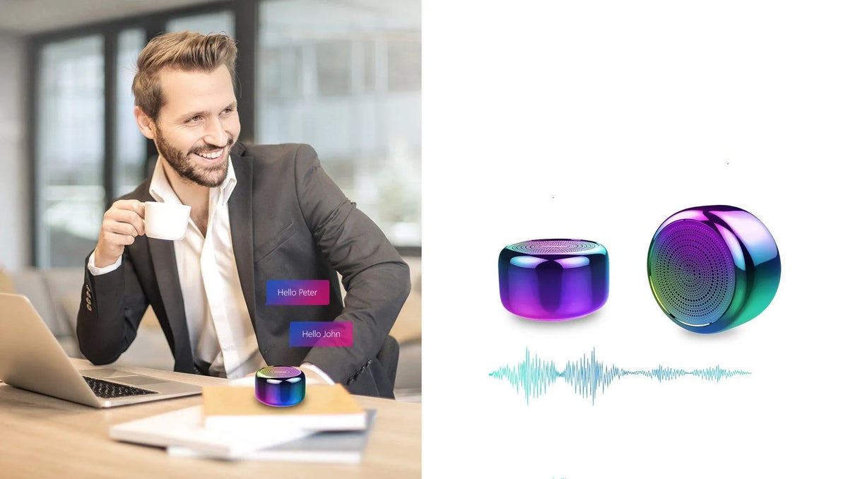 VVADI mini Bluetooth speaker with aluminium alloy shell, 3W output, 6-hour battery and USB charging, in Black, Golden or Red