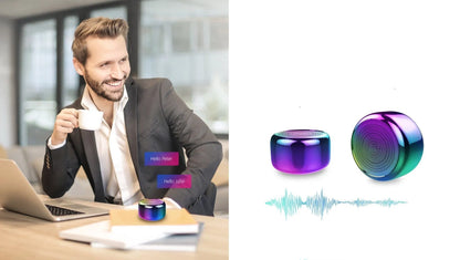VVADI mini Bluetooth speaker with aluminium alloy shell, 3W output, 6-hour battery and USB charging, in Black, Golden or Red