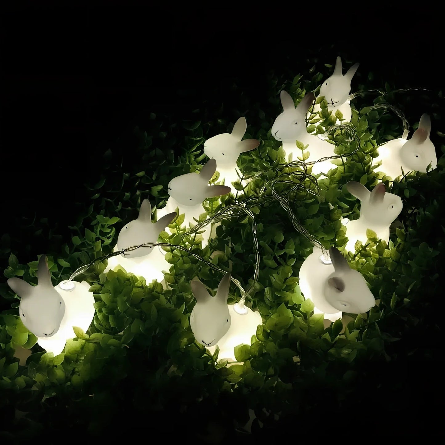 Easter plastic egg lamp with 10 warm white LED bulbs on 1.5m cord with dimming control