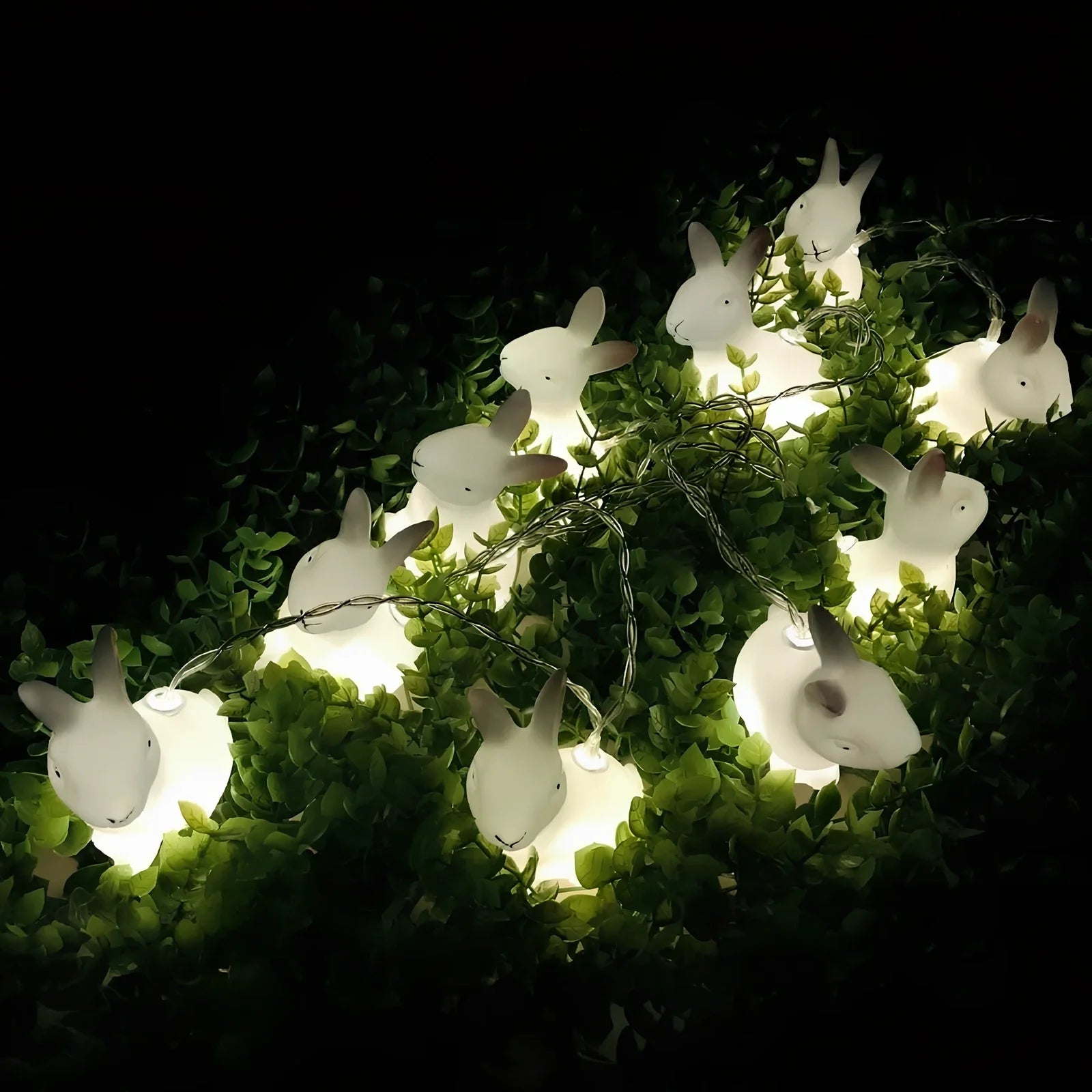 Easter plastic egg lamp with 10 warm white LED bulbs on 1.5m cord with dimming control