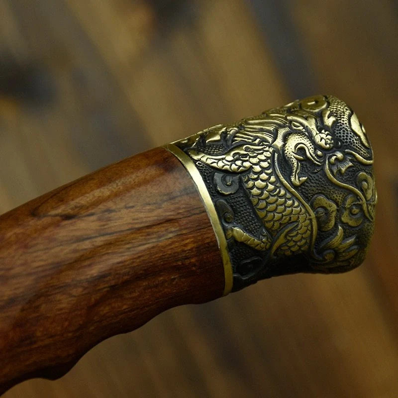 Hand-forged kitchen knife with 7cr17mov steel blade and retro acid wood handle