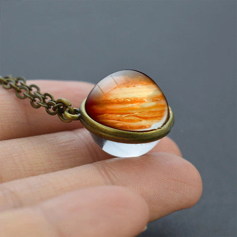 Mesmerizing double-sided galaxy pendant necklace in various celestial patterns and colors