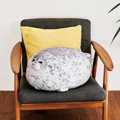 Adorable, lifelike plush seal pillow in white, grey, and multicolor options, made of soft, stretchy velvet fabric and PP cotton fill for cozy comfort