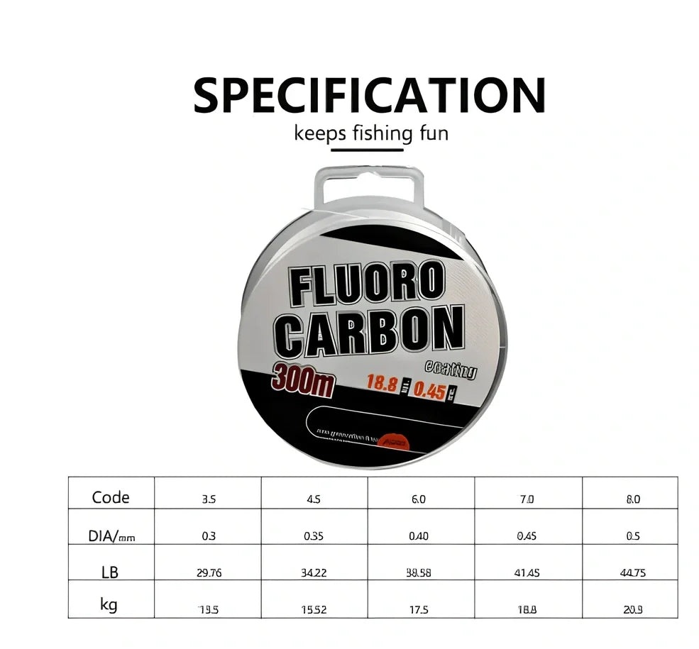 Fishing nylon main line spool with 0.30mm to 0.50mm diameter options and 50m length