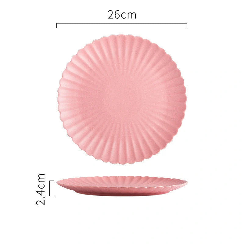 10-inch solid-color ceramic plate for fruit, cake, and steak serving