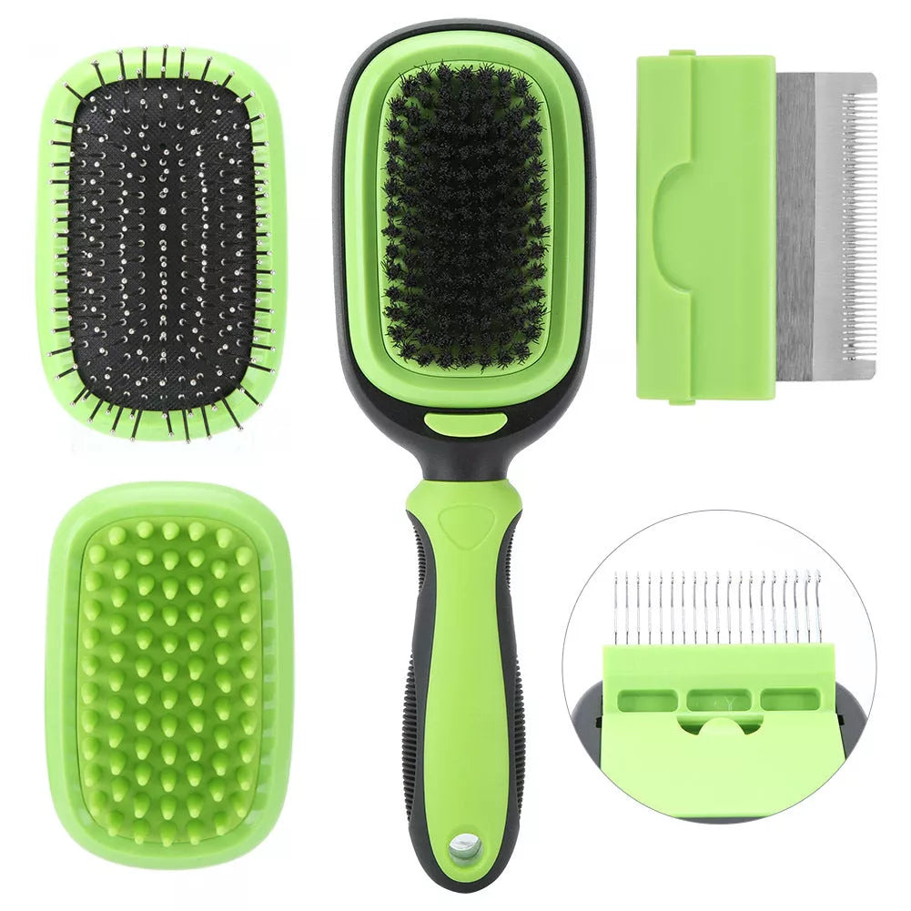 5-in-1 pet grooming comb set for cats and dogs with stainless steel tools