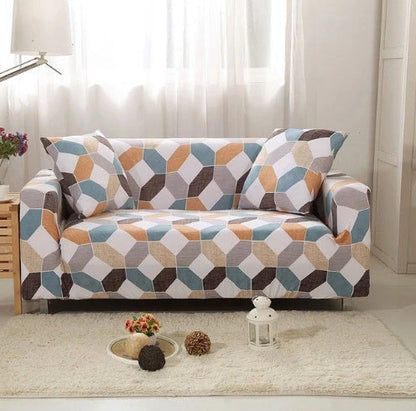 Stretchable polyester-spandex sofa cover with non-slip design in various colors