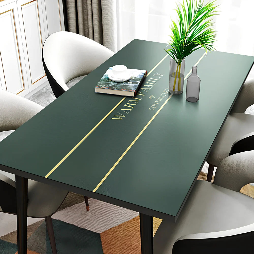 Rectangular black PVC tea table mat and cloth set, 70x140cm size, waterproof Northern Europe style protection