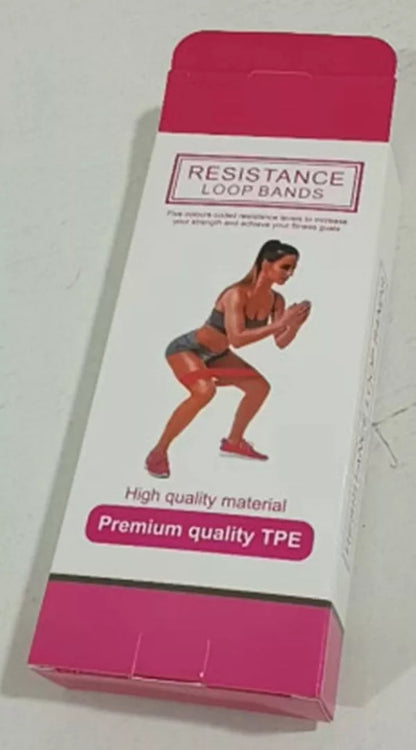 5 Level Resistance Rubber Bands for Yoga and Training in various colors with storage bag