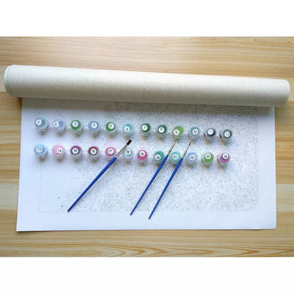 Frameless horse digital oil painting on linen, hand-painted, 40x50cm