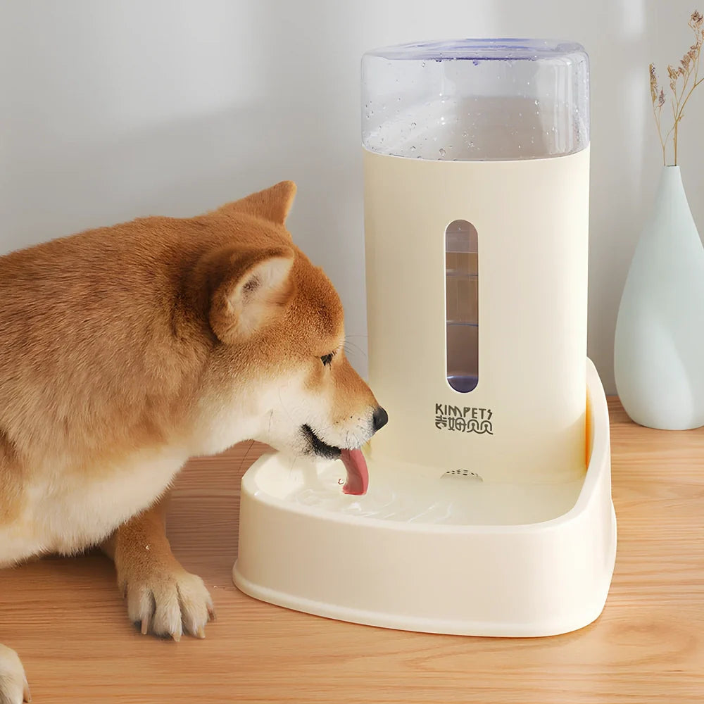 Transparent cat water fountain with 3800ml capacity in blue colour showing siphon water flow system