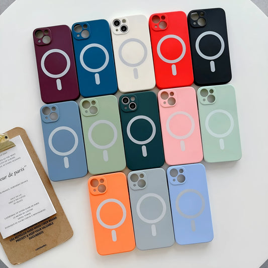 Slim magnetic TPU phone case for iPhone with MagSafe wireless charging compatibility