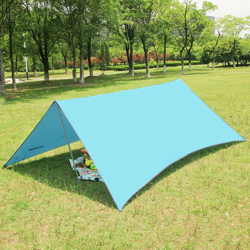 Sun Shade Camping Canopy Tent in fruit green, sky blue, dark green, and orange