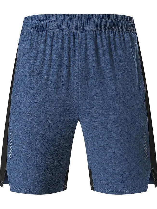 Men's forest green spandex shorts with five-point single layer construction and mid-waist design