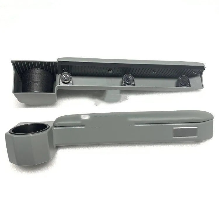 Grey car armrest door ring frame with magnetic sucker attachment system for vehicle door panels