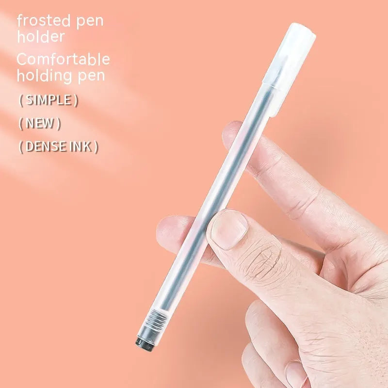 Boxed set of twelve coloured gel pens with 0.5 mm fine tips for journal and office stationery