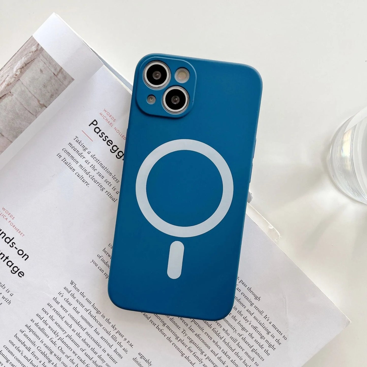 Slim magnetic TPU phone case for iPhone with MagSafe wireless charging compatibility
