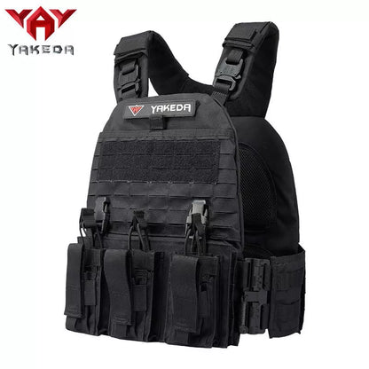 MOLLE System Tactical Vest in khaki, black, grey, or military green for outdoor activities