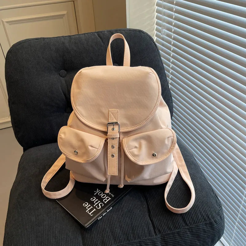 Women's large capacity Oxford cloth schoolbag with sewing thread and printing, free size, available in eight colours