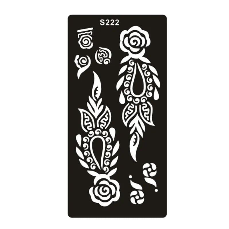 Geometric hollow design temporary tattoo sticker in Southeast Asian style on water transfer paper