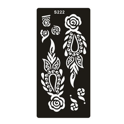 Geometric hollow design temporary tattoo sticker in Southeast Asian style on water transfer paper