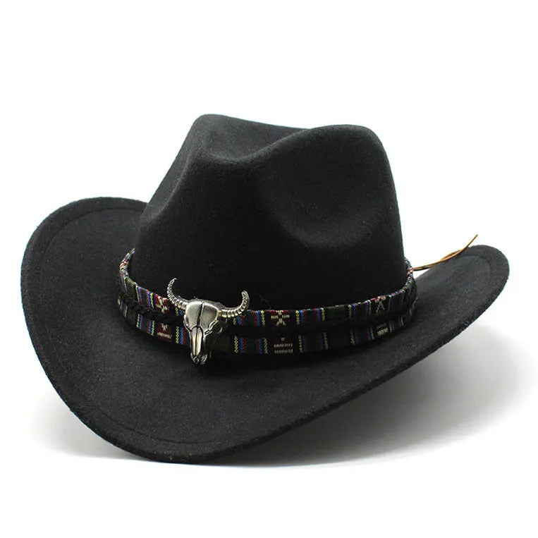 Western cowboy hat with bell crown design in polyester fabric, adjustable 56-58cm fit, shown in army green colour