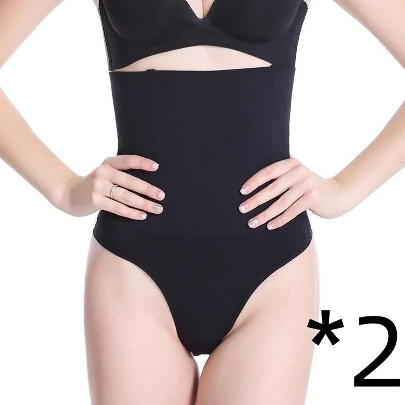 Slim Sculpting Thong with Tummy Control - Premium Chinlon Shapewear in Black and Nude Colors