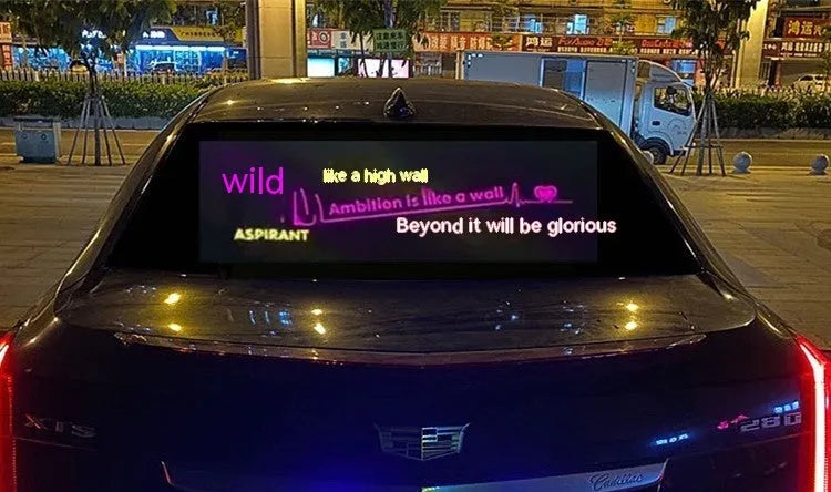 90cm by 25cm car voice control rhythm light with electroluminescent panel showing music-synchronised patterns