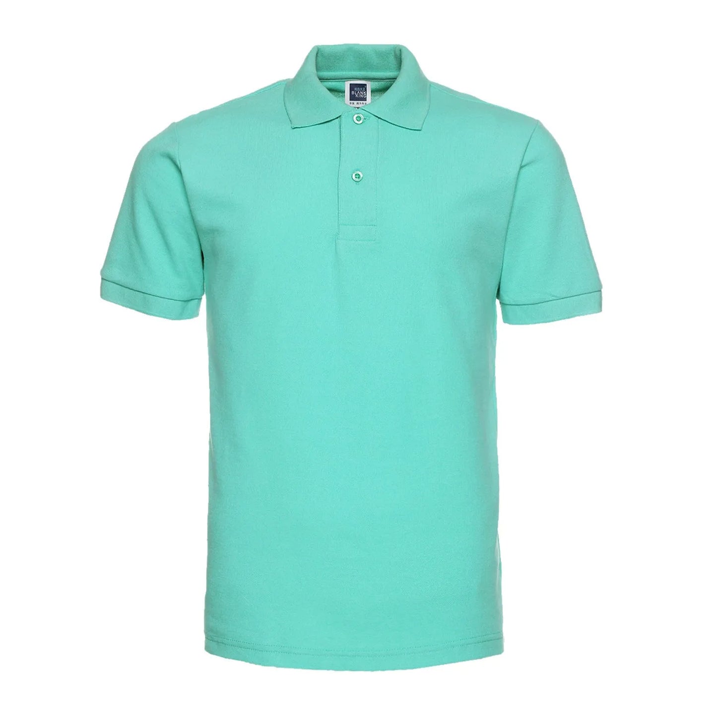 Solid colour short sleeve polo shirt in cotton blend fabric, plus size loose fit for summer wear