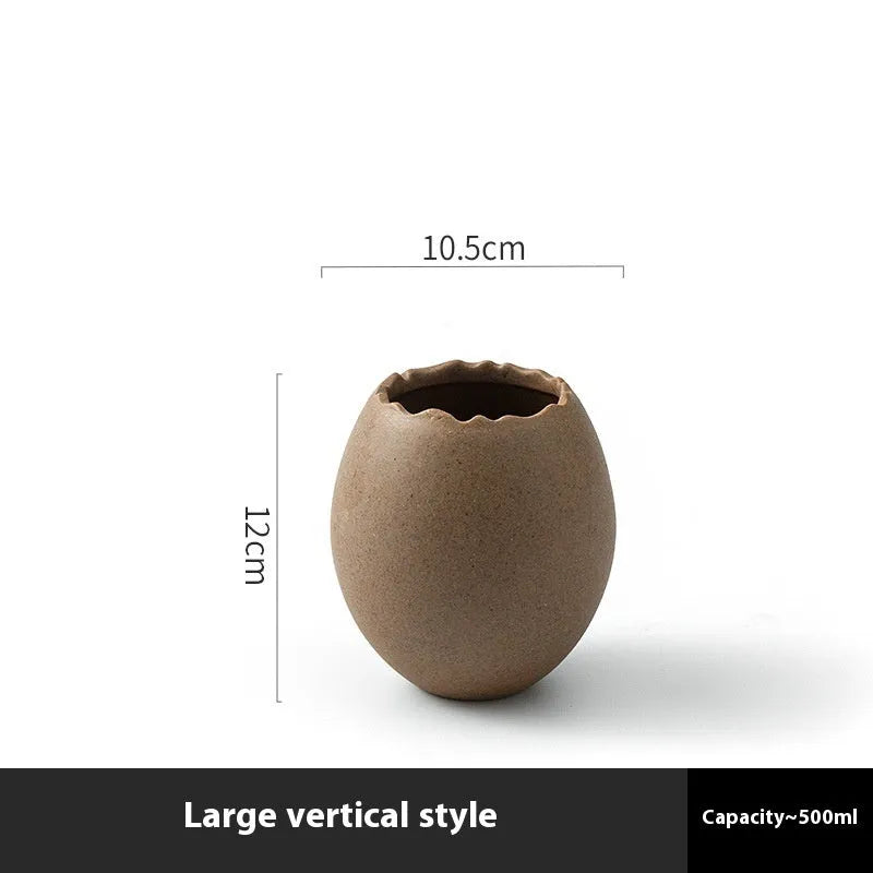 Oval porcelain egg shell bowl with underglaze finish, shown in large medium or small size and horizontal or vertical style.
