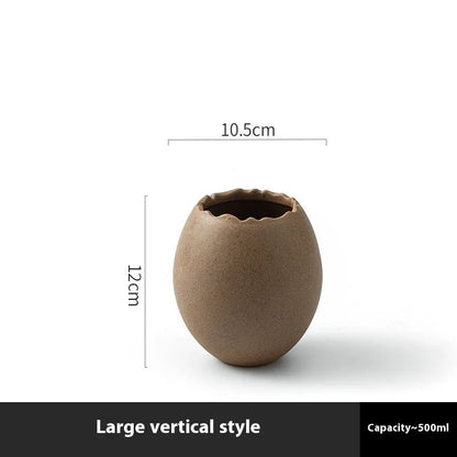 Oval porcelain egg shell bowl with underglaze finish, shown in large medium or small size and horizontal or vertical style.