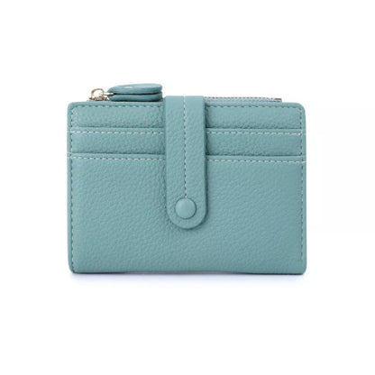 PU leather women's short wallet with coin purse in multiple colors