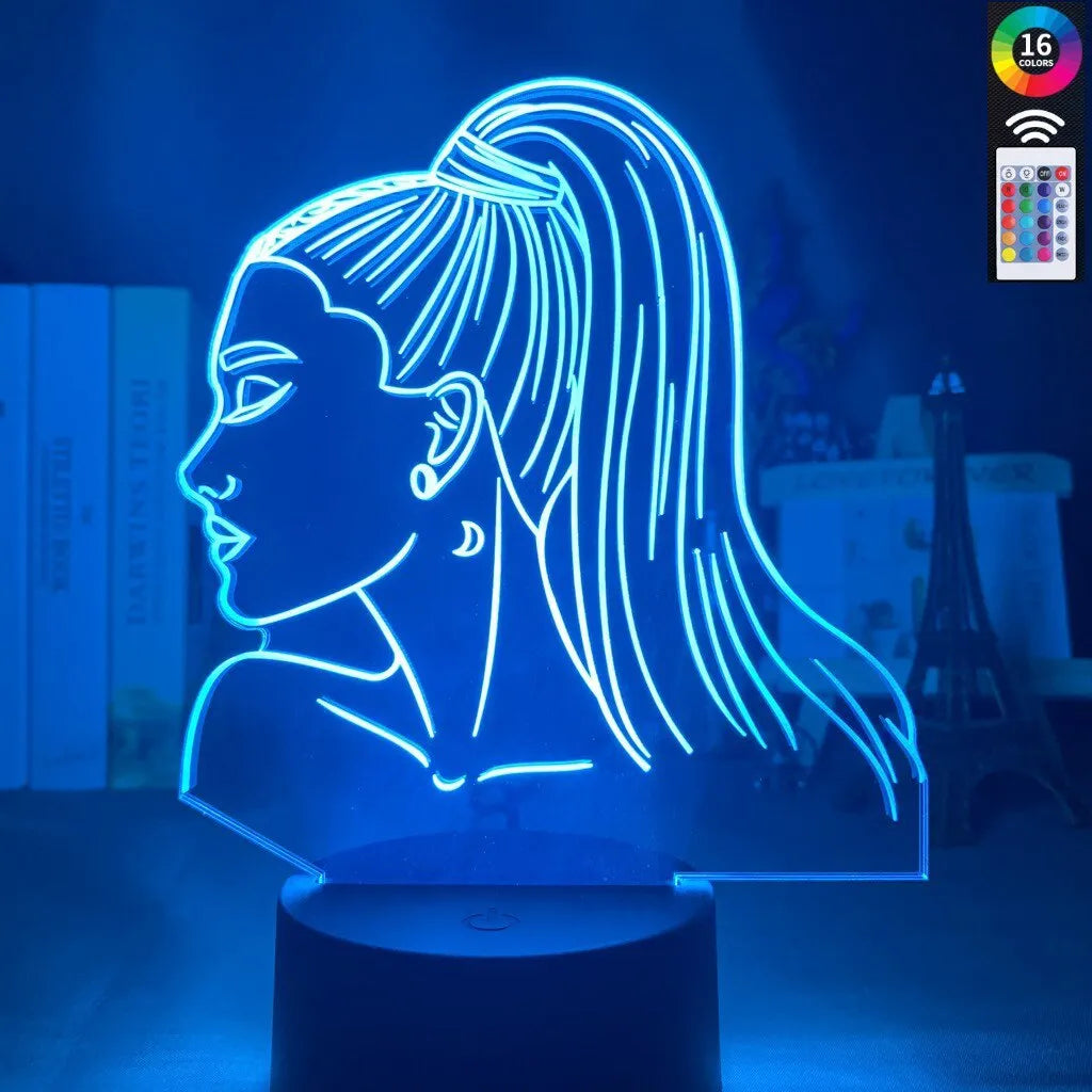 European style acrylic 3D night light with LED lights, showing colourful illumination.