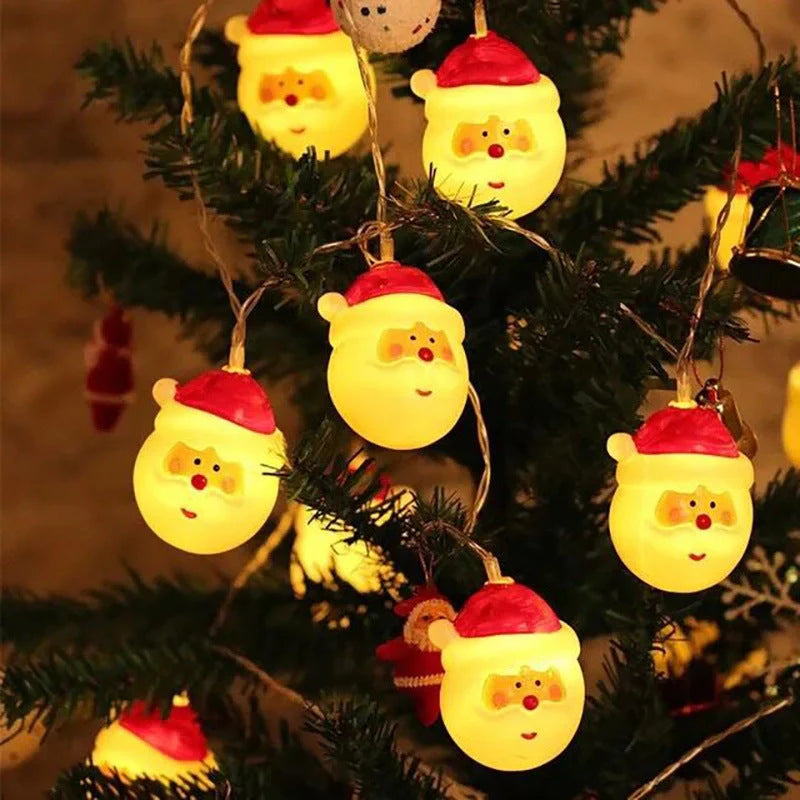 Santa Claus LED string lights for Christmas tree decoration, waterproof, 1.5m length