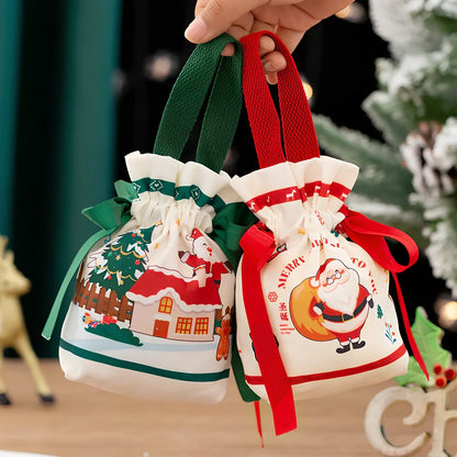 Red and green Christmas Eve packing boxes with 21cm height, double-layer paper for gift security