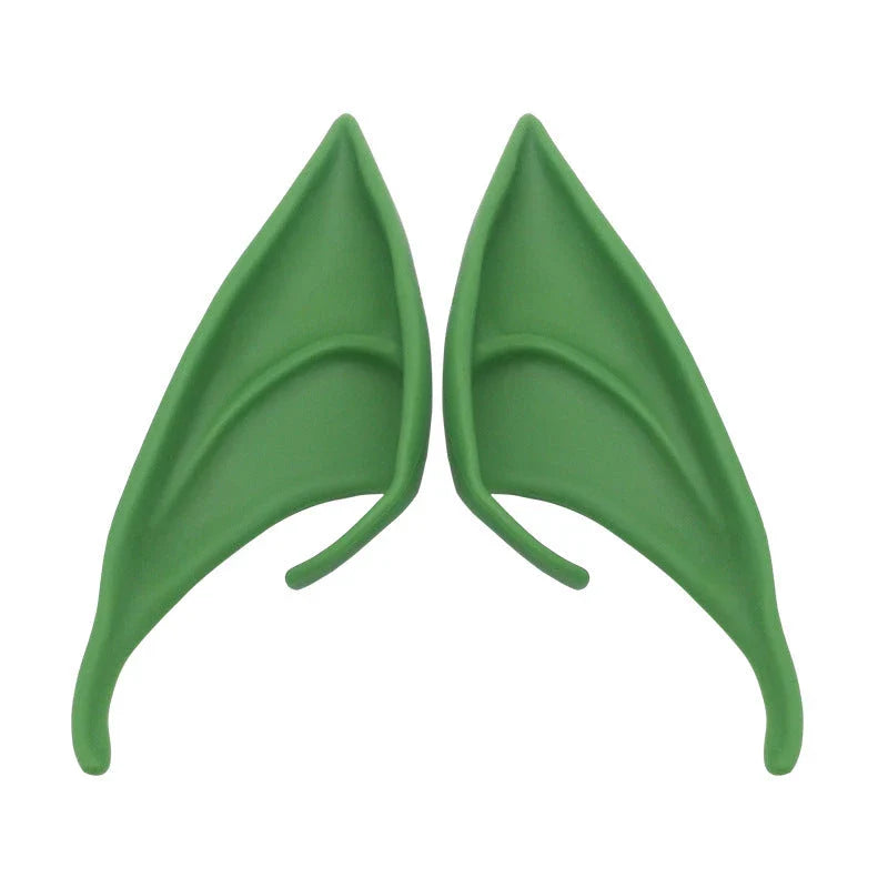 A pair of soft, flexible elf ears in various colors and sizes, perfect for Halloween costume accessories.