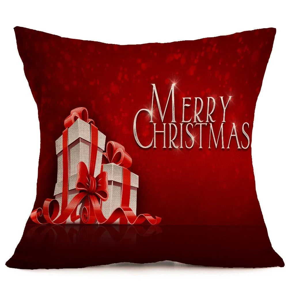 Cozy Christmas-themed pillow covers made of soft, durable PP cotton for use on sofas, beds, and in cars